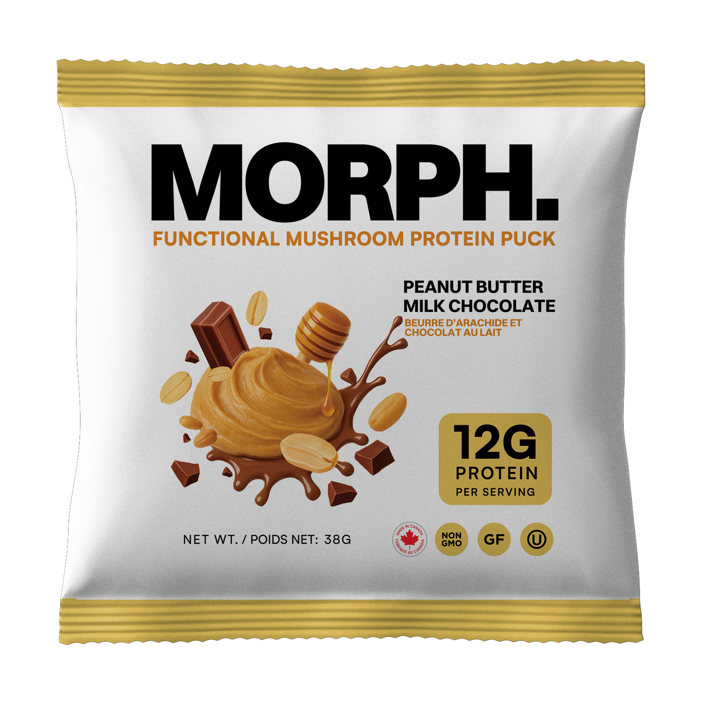 Protein Puck + Functional Mushrooms - Peanut Butter Milk Chocolate